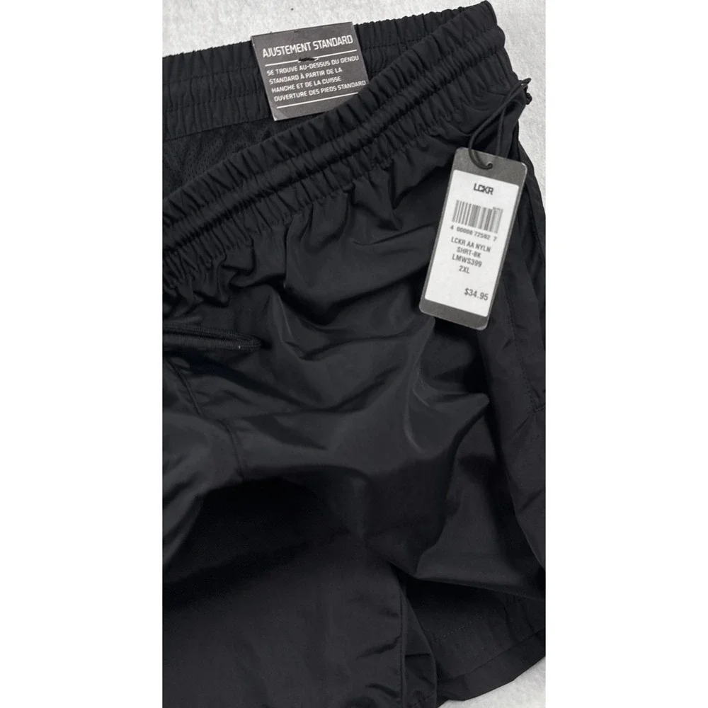 LCKR‎ Swim Trunks Men 2XL Black Lined Athletic Board Shorts Drawstring NWT
